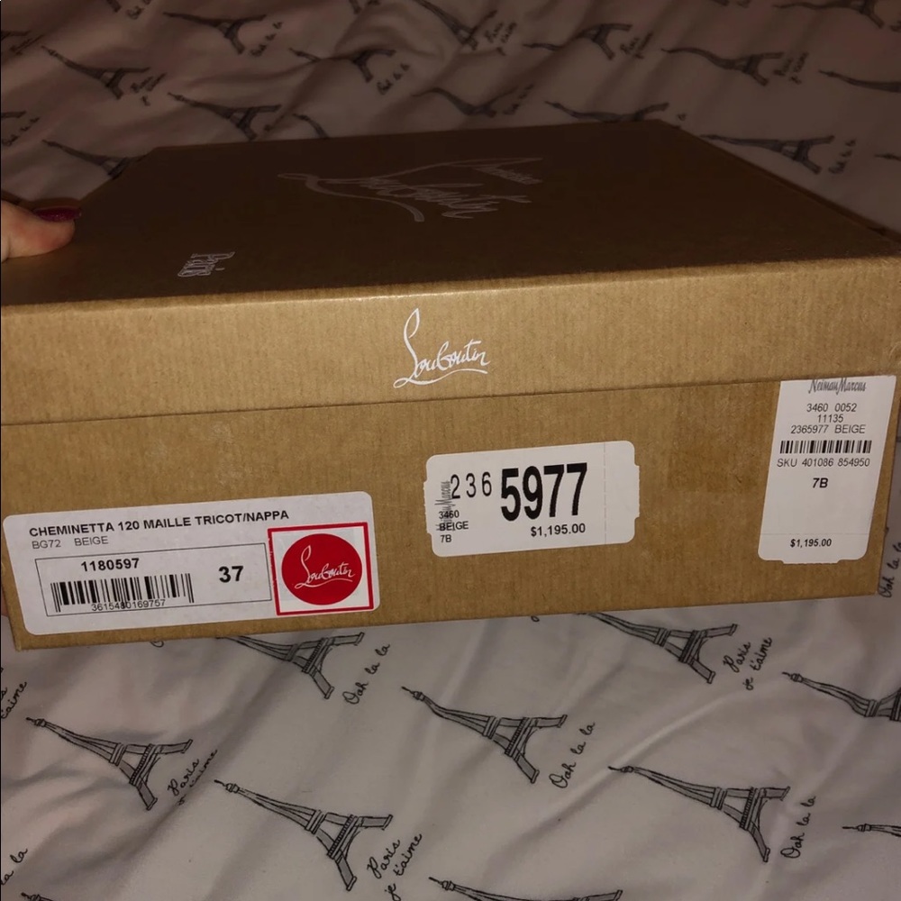 Christian Louboutin Beige Peep Boots NIB OTK 37 - Picture 8 of 8
